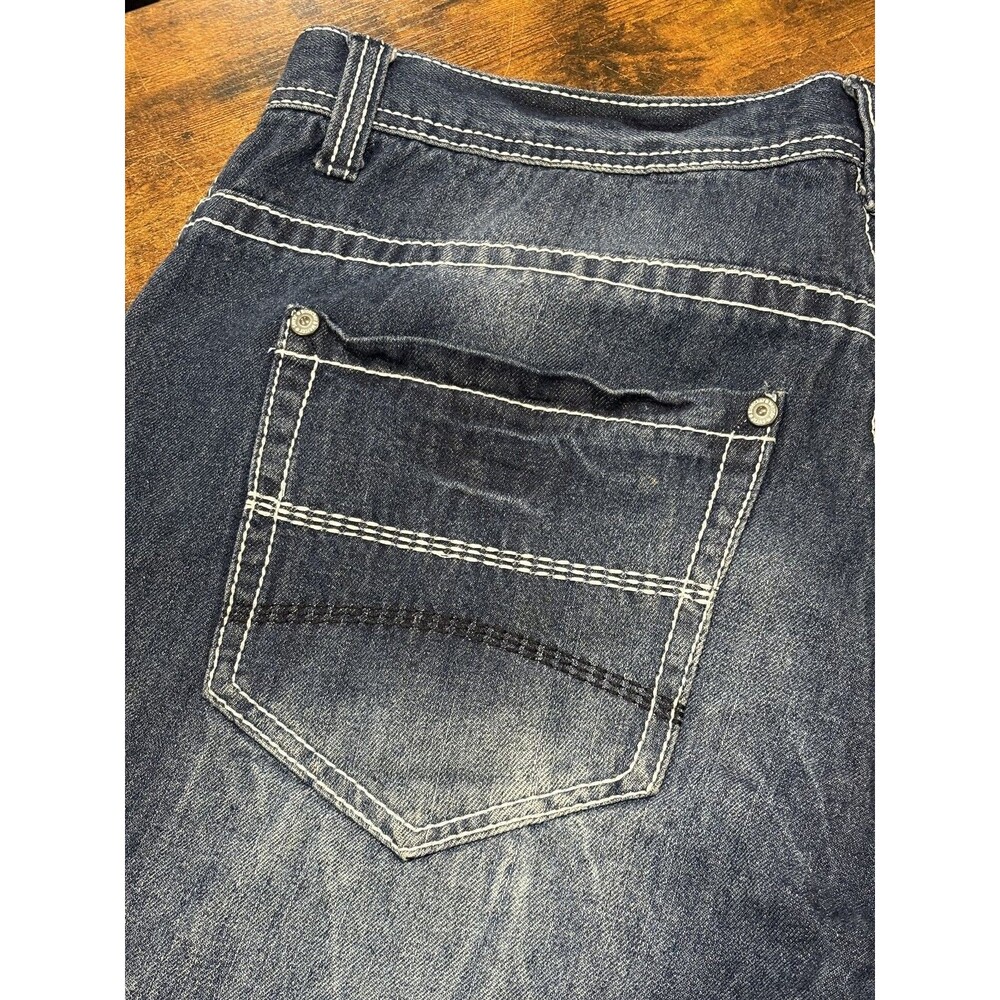 Bleecker & Mercer Jeans Sport Moto Blue Denim Mens 38x32